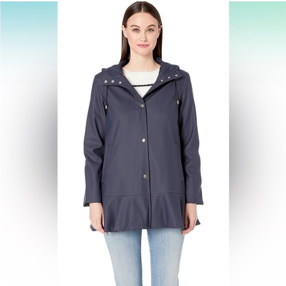 Kate Spade Flounce Hem Trench Jacket Size Small EUC